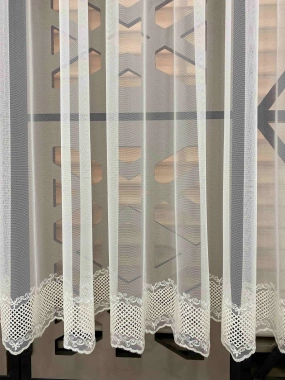 12670 Krem İki Sıralı Grek Tül Perde