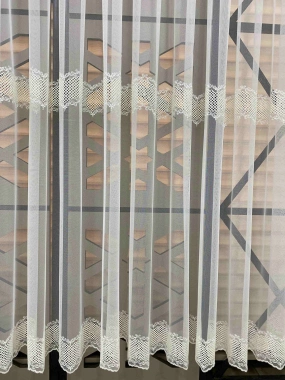 12670 Krem İki Sıralı Grek Tül Perde