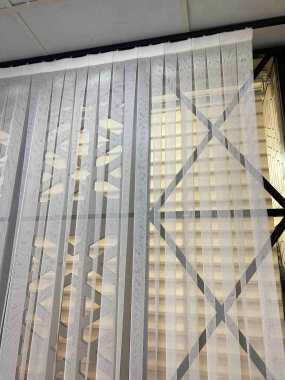 12670 Krem İki Sıralı Grek Tül Perde