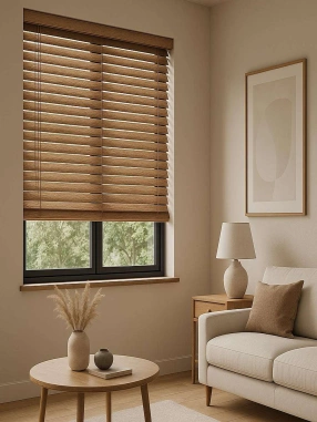 50 MM Antrasit Kahverengi Ahşap Jaluzi Perde