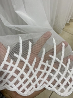 Brç Lazer Keten Etek Tül Perde