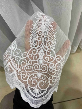 Brç Serpme Desenli Tül Perde