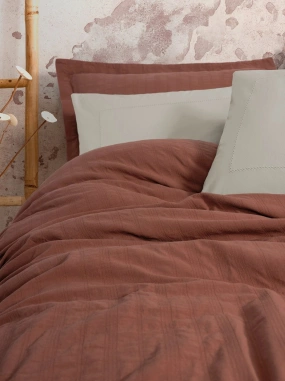 Cotton Box Çift Kişilik Yatak Örtülü Pike Takımı Natura Vilo Kiremit