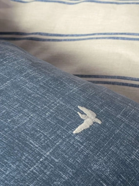 Cotton Box Klein Nakışlı Ranforce Çift Kişilik Nevresim Takımı Ceria Lacivert