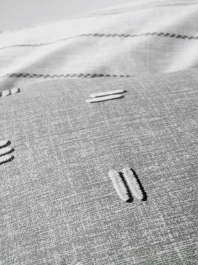 Cotton Box Klein Nakışlı Ranforce Çift Kişilik Nevresim Takımı Patara Gri