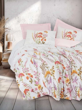 Cotton Box Modeline Çift Kişilik Nevresim Takımı Lilura Pembe