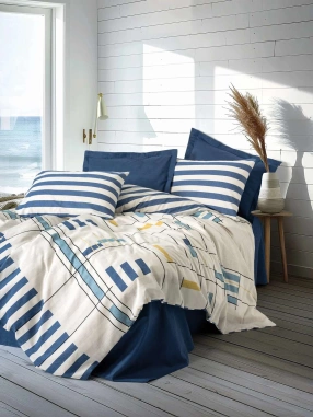 Cotton Box Modern Tek Kişilik Nevresim Takımı Lunox Lacivert