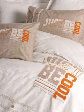 Cotton Box Mood Nakışlı Tek Kişilik Nevresim Takımı Cool Kahve