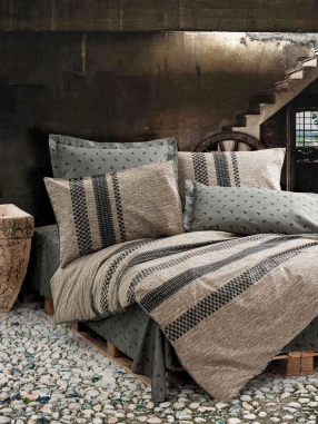 Cotton Box Toprak Tek Kişilik Nevresim Takımı Arlo Kahve