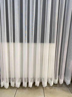 Ecl Çizgili Keten Etek Tül Perde