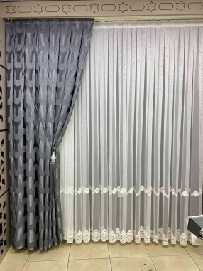 Ecl İki Sıralı Tül Perde