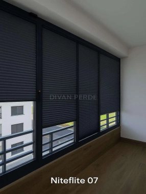 Güneş Geçirmeyen Antrasit Plicell Perde Niteflite 07