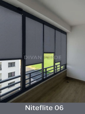 Güneş Geçirmeyen Koyu Gri Plicell Perde Niteflite 06