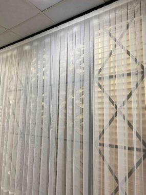 Keten Sıralı Krem Tül Perde 