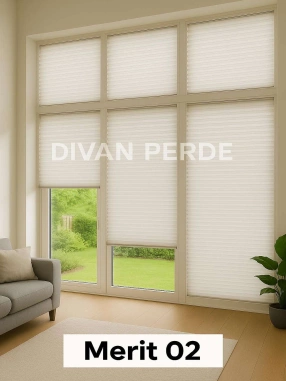 Merit Kırık Beyaz Plicell Perde 02
