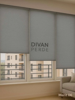 Merit Koyu Gri Plicell Perde 06