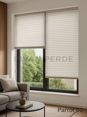 Parrot Kırık Beyaz Plicell Perde 02