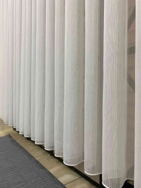 Taç Döner Nire 83305 Düz çizgili Tül Perde