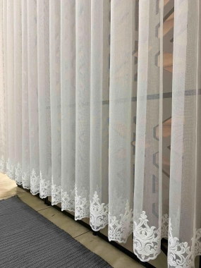 Taç Lale Etek Tül Perde