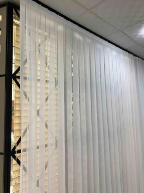 Tai Bambu Çil Beyaz Düz Tül Perde