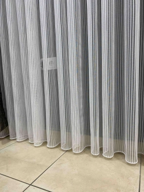 Zincir Sedef Çizgili Tül Perde