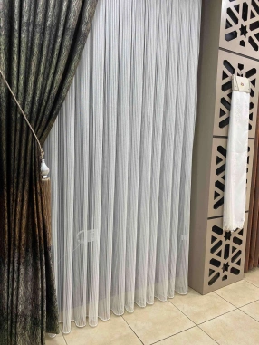 Zincir Sedef Çizgili Tül Perde