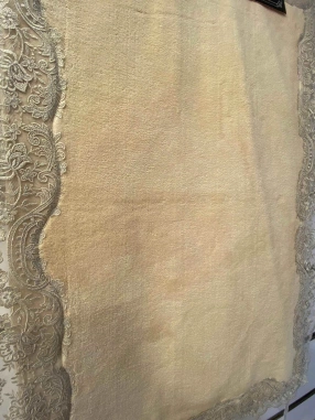 Moda Çeyiz Fransız Dantelli İkili Banyo Paspası Bej