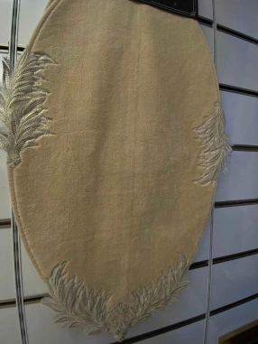 Moda Çeyiz Fransız Dantelli İkili Oval Banyo Paspası Kahverengi