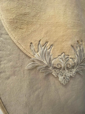 Moda Çeyiz Fransız Dantelli İkili Oval Banyo Paspası Kahverengi