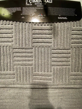 River Home İkili Banyo Kilim Paspas Gri