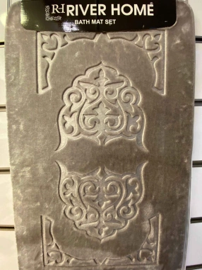River Home İkili Banyo Paspası Açık Gri