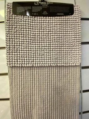 River Home İkili Dekoratif Banyo Paspası Açık Gri