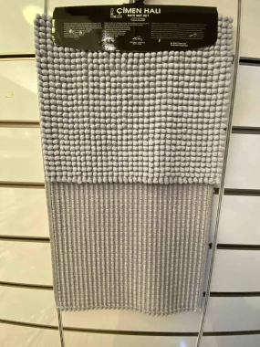 River Home İkili Dekoratif Banyo Paspası Açık Mavi