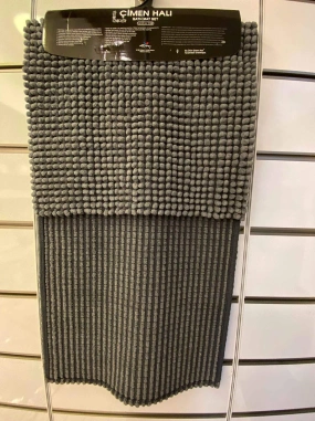 River Home İkili Dekoratif Banyo Paspası Antrasit