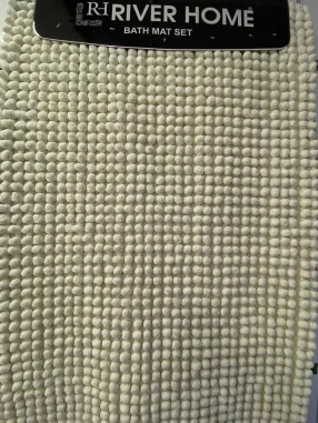 River Home İkili Dekoratif Banyo Paspası Krem