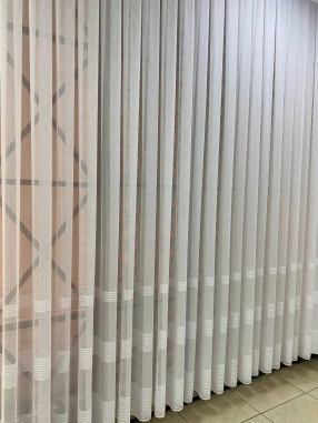 Çizgili Desenli Ağır Gramajlı Tül Perde