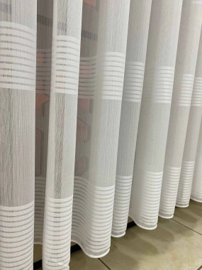 Çizgili Desenli Ağır Gramajlı Tül Perde