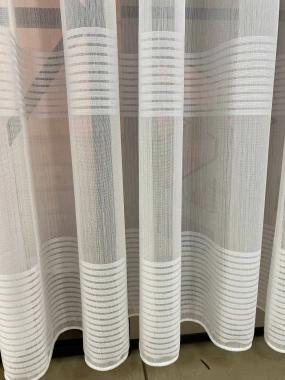 Çizgili Desenli Ağır Gramajlı Tül Perde