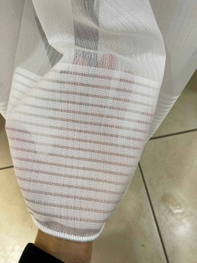 Çizgili Desenli Ağır Gramajlı Tül Perde