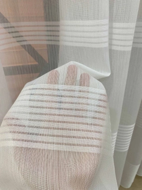 Çizgili Desenli Ağır Gramajlı Tül Perde