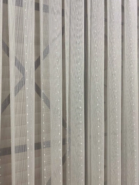 Nokta Desenli Dikey Çizgili Tül Perde