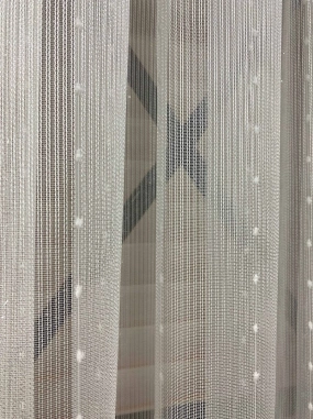 Nokta Desenli Dikey Çizgili Tül Perde