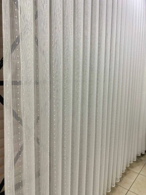 Nokta Desenli Dikey Çizgili Tül Perde