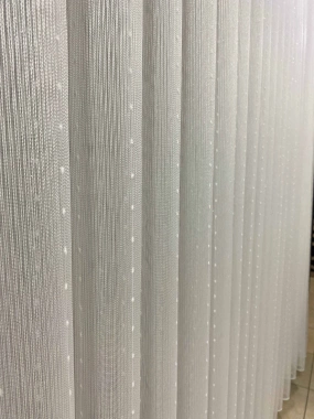 Nokta Desenli Dikey Çizgili Tül Perde