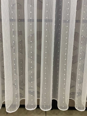 Nokta Desenli Dikey Çizgili Tül Perde