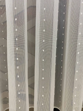 Nokta Desenli Dikey Çizgili Tül Perde