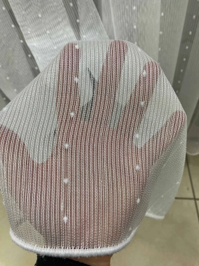 Nokta Desenli Dikey Çizgili Tül Perde