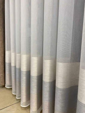 Şerit Detaylı Modern Tül Perde